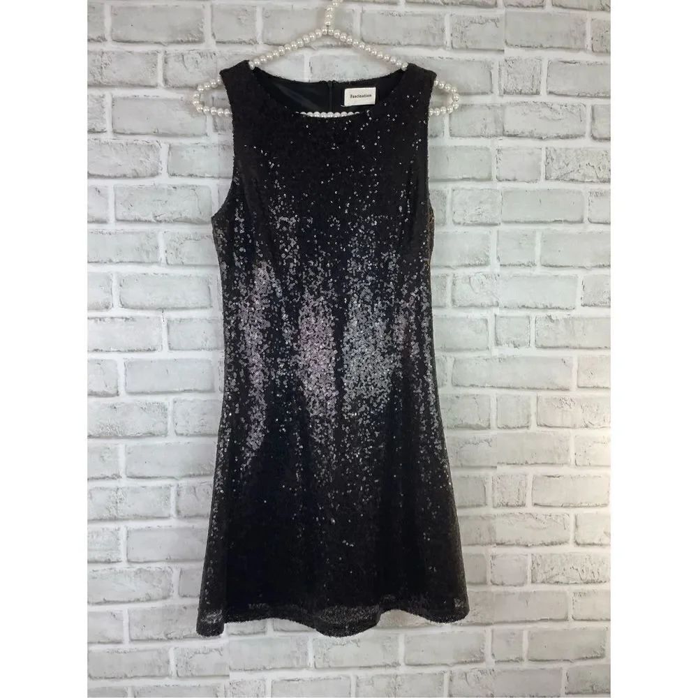 Fascination Black Sequin Sleeveless Dress